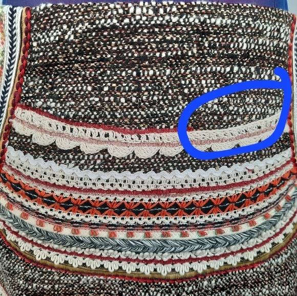 Zara Woman Tweed Embroidered Bohemian Mini Skirt Size Small Women's - Picture 8 of 14